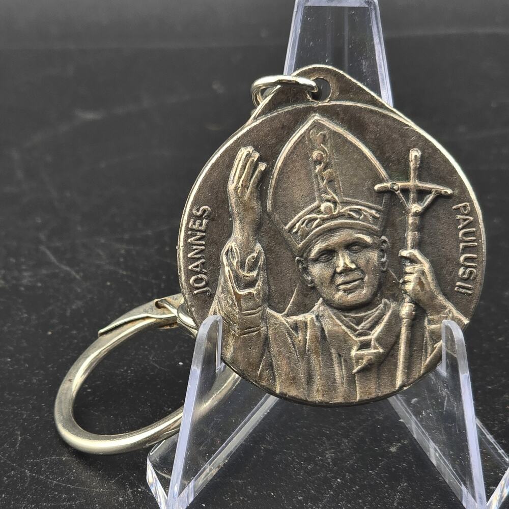 1978 Vintage Catholic Saint Pope John Paul Roma Key Chain Pendant